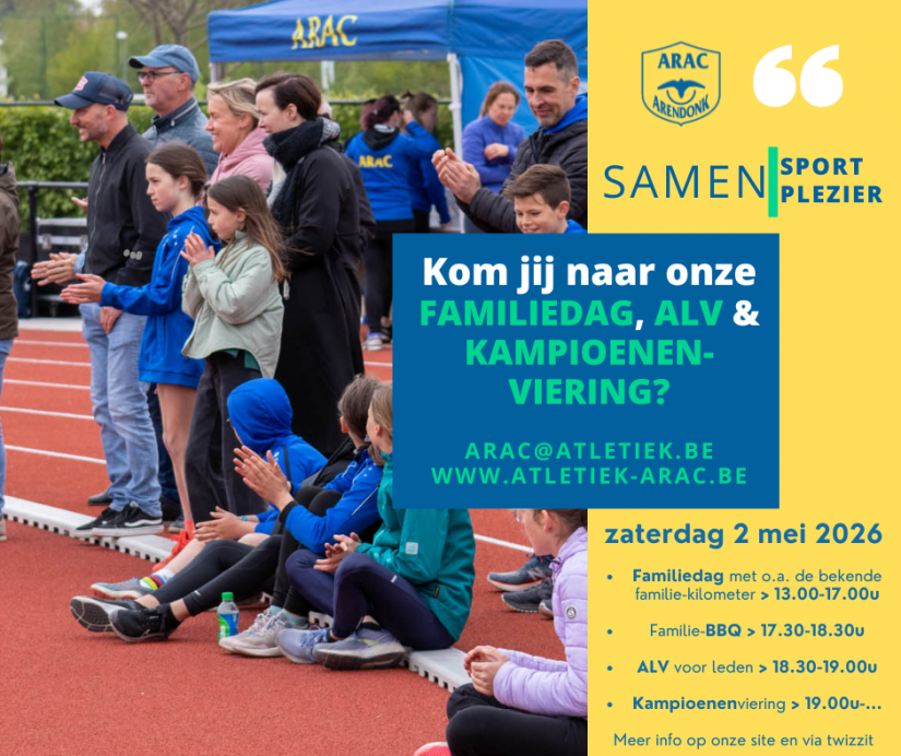 ARAC nodigt je uit voor onze Familiedag en Algemene Ledenvergadering op 2 mei a.s.